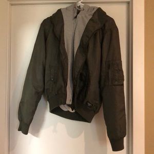 Obey puffer jacket with cozy jacket built in